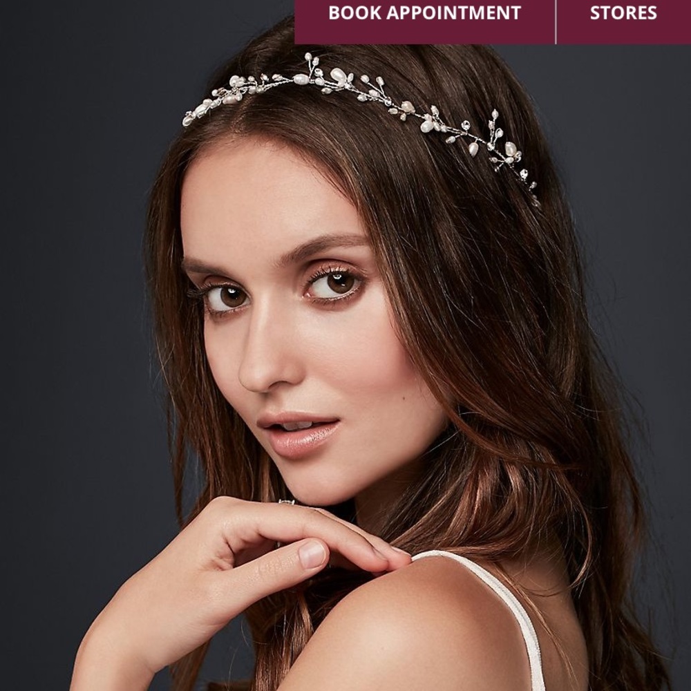Davids bridal freshwater pearl & crystal hairpiece